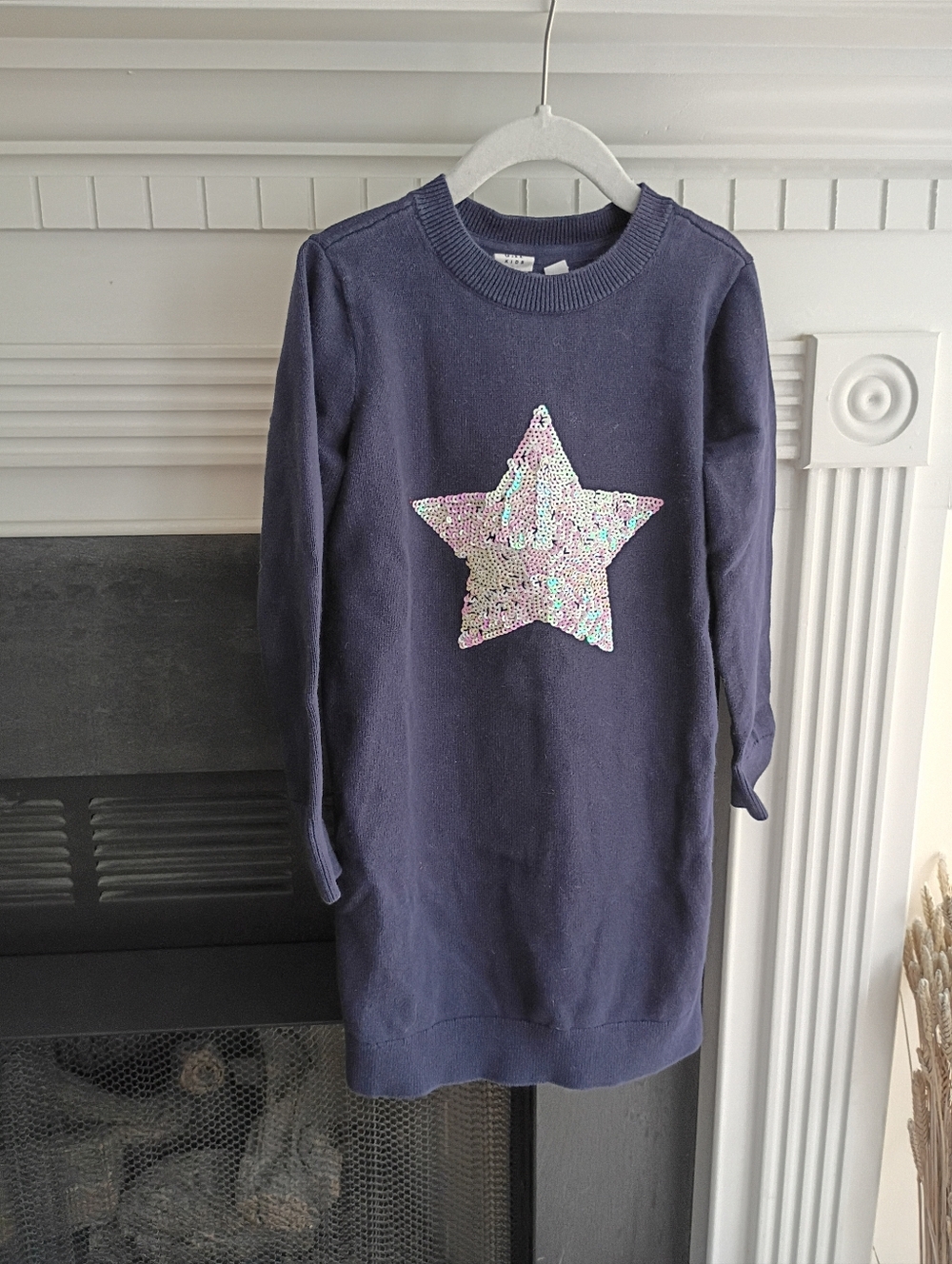 Gap Kids S 6-7 Sequin Star Sweater Dress